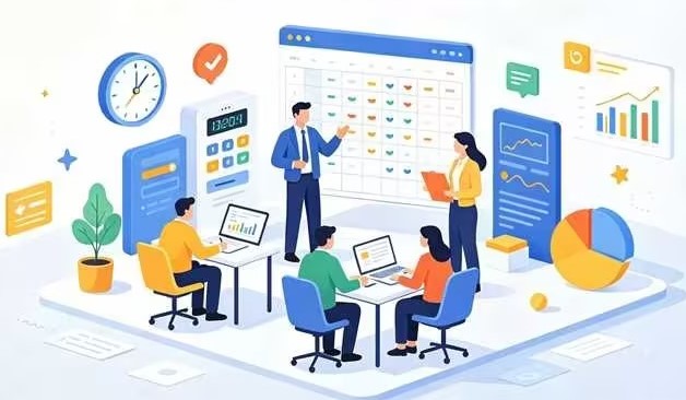 Udeskのワークフォースマネジメントチームがコンタクトセンター従業員のスケジュール管理、研修、パフォーマンス評価をインドネシアで管理する様子